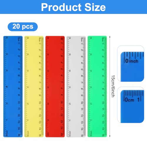 20 Pezzi Righello 15 cm, Righello in Plastica 15