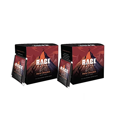 Image of RAGE COFFEE - 3.25 Gms X 10 Sachet Shots Dark Chocolate - Premium Arabica Instant Coffee (Pack Of 2), Powder