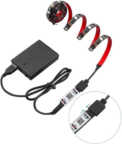 Kit de tira LED RGB con batería y control Bluetooth 100cm miniatura 2