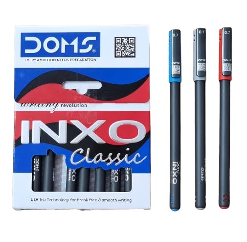 Doms Inxo Classic Ballpoint Pen-20-Blue, 3-Black, 2-Red| The Writ...