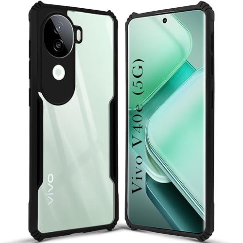 Image of Jkobi Back Cover Case for Vivo V40e (Shockproof with Polycarbonate Clear Panel | Professional Black)