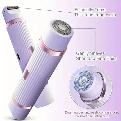Image of AVNISH Facial Hair Remover Trimmer for Women Rechargeable Cordless Electric Shaver Instant Gentle Smooth Skin Hypoallergenic Blade Multipurpose Use For Upper Lips Cheeks Forehead Peach Ideal For On-The-Go