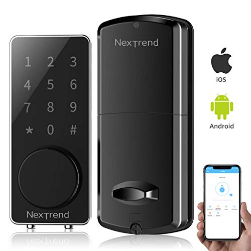 [Newest]Smart Deadbolt, NexTrend Smart Electronic Door Lock with Bluetooth Keyless, Touchscreen, Mechanical Keys
