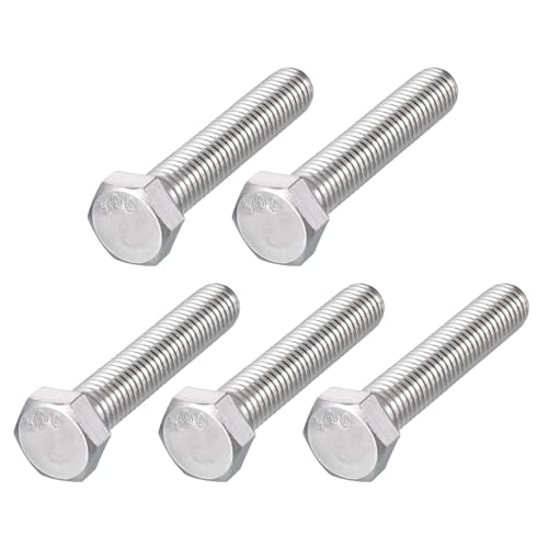 Image of METALLIXITY Hex Head Bolts (1 /2-13 x 3) 5Pcs, 304 Stainless Steel 18-8, Fully Threaded, External Hex Drive, Plain Finish, Hex Head Screw Bolt, Silver