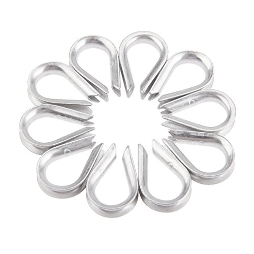 Mtsooning 10PCS Steel Rope Thimble, M3 Wire Rope Cable Thimbles Rigging Replacement for Marine Boat Anchor Stern Splice