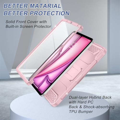 Coque iPad Air 11 antichoc Soke rose pour éviter les bris d'écran