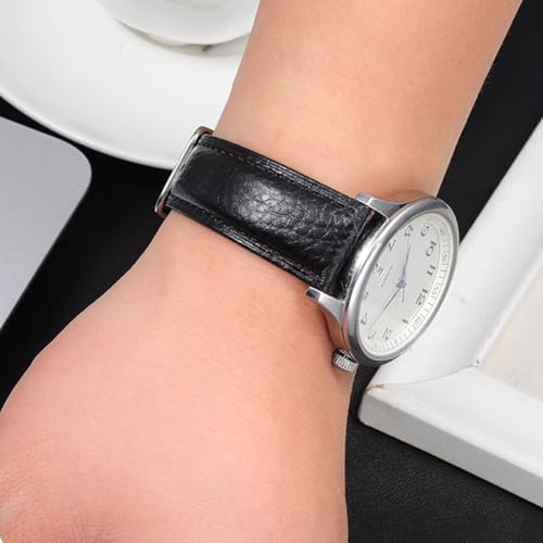 Image of Genuine Leather Watch Band Hand-Stitched Texture Padded Italian Leather Strap Quick Release 12mm 13mm 14mm 15mm 16mm 17mm 18mm 19mm 20mm 21mm 22mm 23mm 24mm Replacement Band for Women Men