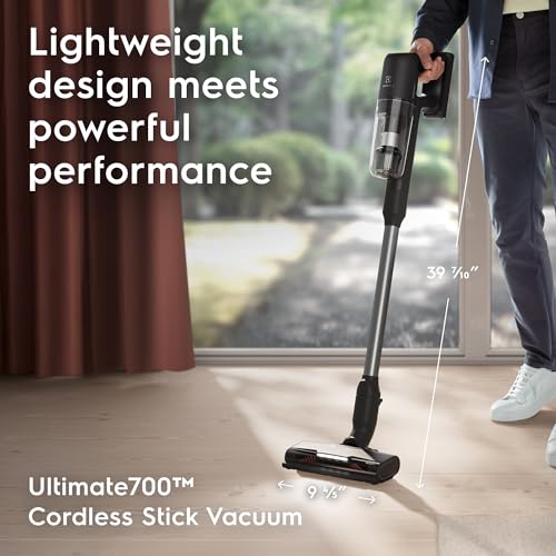 Image of Electrolux Ultimate700 Cordless Stick Vacuum with PowerPro Bristle Nozzle and High Suction Power, 50-Minute Run Time, 4 Power Modes, Granite Gray