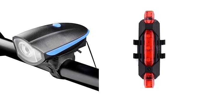 Aeonscal 2-in-1 Rechargeable Cycle Light and Horn with Cycle Tail Light LED Cycle Light for Bicycle Front Rear Light Combo, MULTICOLOR, Universal (B0D9412TG4) Amazon Price History, Amazon Price Tracker