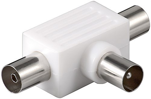 Preisvergleich Produktbild Goobay 56385 Koax T-Adapter, 2x Koax-Buchse - Koax-Stecker