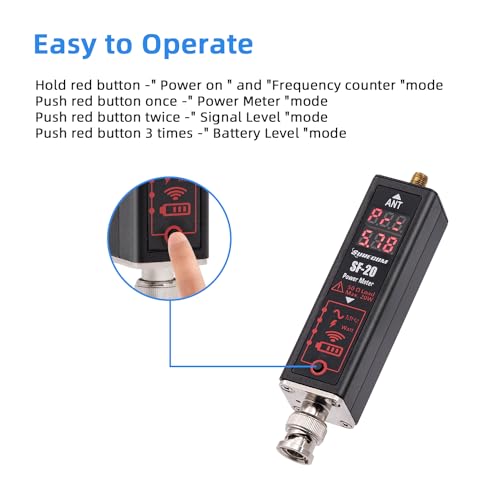 Image of Mcbazel Surecom SF-20 0.1-20W RF 100-525MHz Handheld Power Meter with Frequency Counter