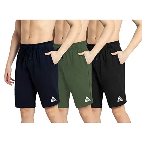 Image of West Gate Clothing Plus Sizes Men's Cotton Knee Length Shorts | Casual and Night Wear Mens Shorts Pack of 3