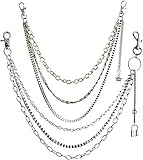 ★ Practicidad: estas cadenas de billetera ayudan a colocar fácilmente llaves, billeteras u otros accesorios pequeños con pequeños agujeros en el lazo del cinturón, evitar que las billeteras o llaves se caigan de sus bolsillos. también puede colgar estas cadenas en jeans o pantalones como adorno, se ve muy bie