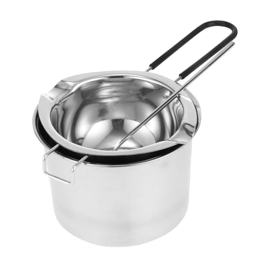 MAGICLULU 1set Stainless Steel Chocolate Butter Melting Pot Kitchen Utensil - Handle Pot Double Boiler for Heating Sauce Storage