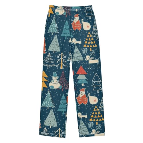 Boys' Pants Christmas Tree Santa Snowflake Deer Dog Long Bottoms Elastic Waist Trousers with Pockets S-XL