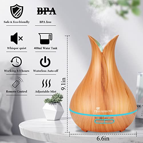 Diffuseur d'huiles essentielles ultrasonique électrique télécommandé pour maison