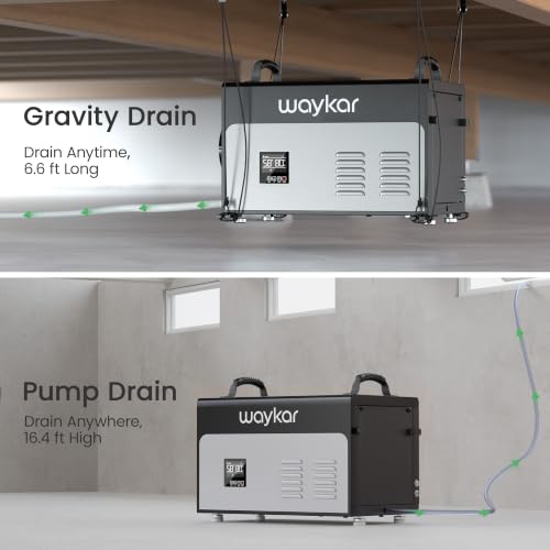 Image of Waykar 130 Pint Dehumidifier with Pump for Basement, Commercial