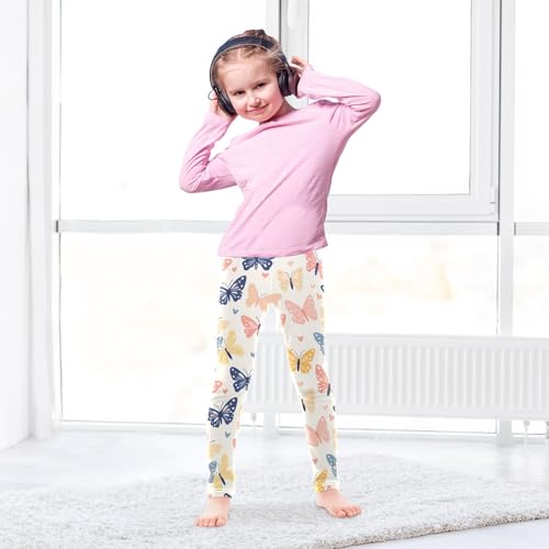 Pastel Butterfly Heatrs Cute Animal Girls Leggings Kids Yoga Pants Dance Active Tights 4T4