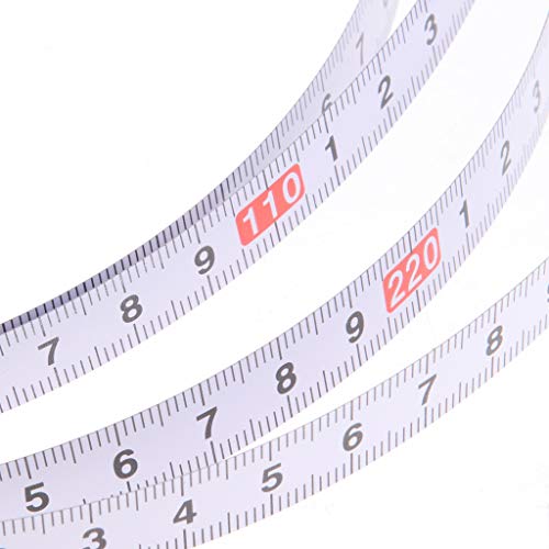 Set of 2 Self Adhesive Measure Tape Metric Stick Ruler, 300cm Right to Left and Left to Right T-Track Measuring Tapes Steel Sewing Machine Sticker Ruler for Workbench Router Table Band Tool