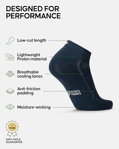 Image of DANISH ENDURANCE Low-Cut Cycling Socks, Fast-Dry, Men & Women, 3-Pack
