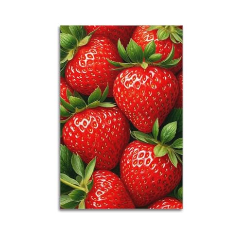 Poster fraises fraîches ZHOUKEG grand format pour une cuisine conviviale