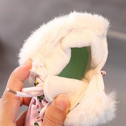 IWIHMIV Girls Ankle Boots with Side Zip Non Slip Soft Sole Winter Warm Casual Booties Toddler Lace Up Riding Boots4