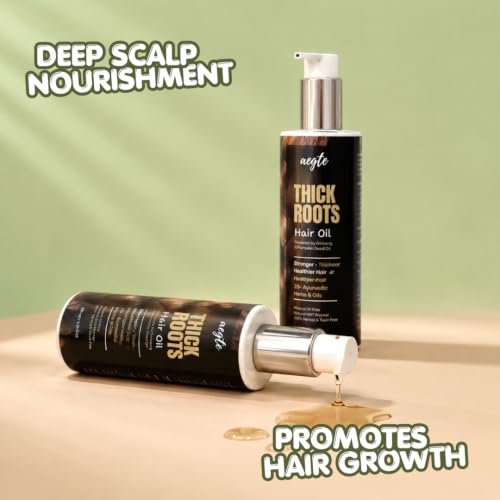 Image of Aegte Thick Roots Hair Oil With 20+ Ayurvedic Herbs | Natural DHT Blocker 100ml