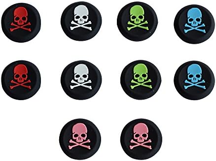 JARCOLD 5 Pair Silicone Skull Analog Controller Joystick Thumb Stick Grip Cap Covers for PS2, PS3, PS4, Xbox 360, Xbox One Analog Stick Caps Replacement