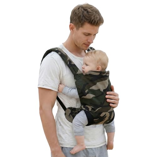 Baby Carrier for Dad (7-30lbs)-Military Stylish Infant Holder Carriers Newborn to Toddler, Men Baby Carrier with Windproof Cap, One Size Fits All,...