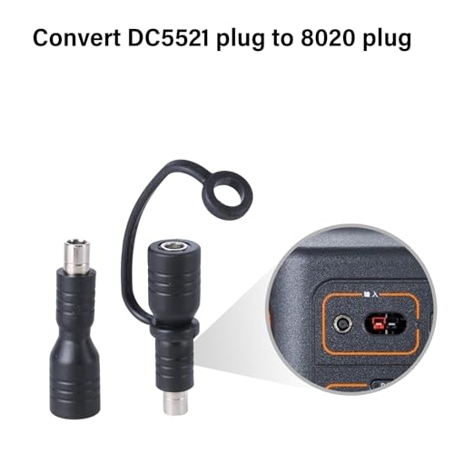 Uqezagpa Adaptateur de prise d'alimentation 8 x 2 mm mâle vers connecteurs femelles de 5,5 mm x 2,1 mm, adaptateur convertisseur de transfert pour équipement de photographie, accessoires de – vue 2