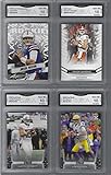 JOSH ALLEN TREVOR LAWRENCE JUSTIN HERBERT & JOE BURROW LEAF 4 CARD ROOKIE LOT GRADED GEM MINT 10...