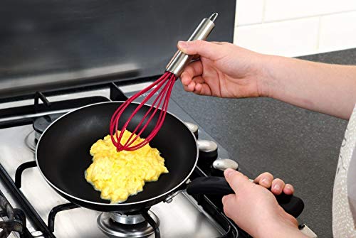 Silicone Whisk Set Of 3 - Stainless Steel & Silicone Non-Stick Coating – Colored Balloon Egg Beater For Blending, Whisking, Beating, Frothing & Stirring (12-Inch, 10-Inch & 8.5-Inch) #TOP5