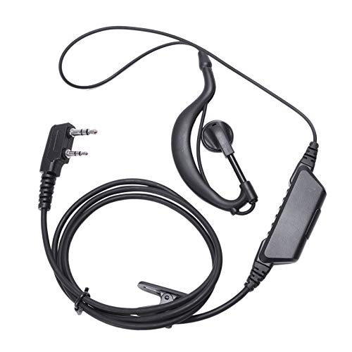 PRAV® 2X(G Shape Earpiece Headset PPT for 2 Pin Kenwood for Puxing Quansheng Weie K4X8