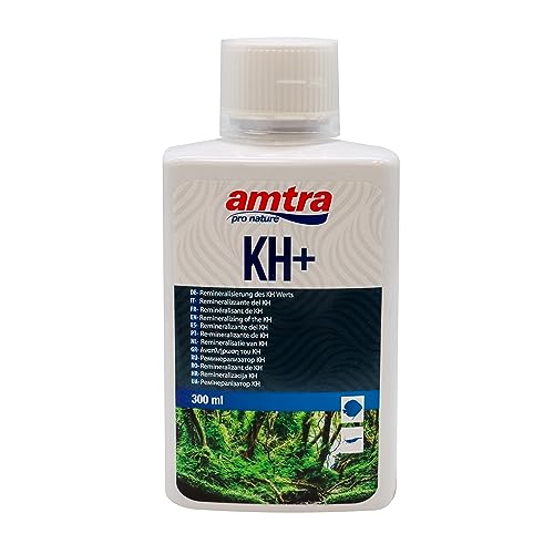 Amtra KH +, Integratore liquido di sali per reintegrare la durezza carbonatica (dKH) dell’acqua d’acquario, per acquari di acqua dolce, 300 ml