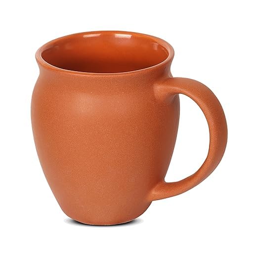 Image of QIMACPLUS Premium Ceremic Coffee Tea Cups Mugs Best Gift for Family Orange Colour (400 ML, Microwave Safe, Dishwasher Safe) (2)