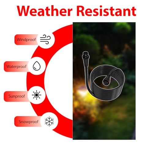 16 Foot ﻿Cable Extension for Philips Hue Outdoor Low Voltage Lights, Weatherproof Power Cord Compatible with Lily Spot/XL Spot Calla Pedestal Econic Pathway Amarant Light Bar by XZGm - Image 7