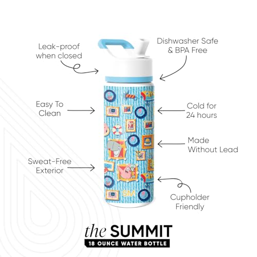 Image of Simple Modern Kids Summit Water Bottle with Straw Lid | SpongeBob 18oz Stainless Steel Cup Insulated Tumbler for Boys, Girls, School | SpongeBob Portrait