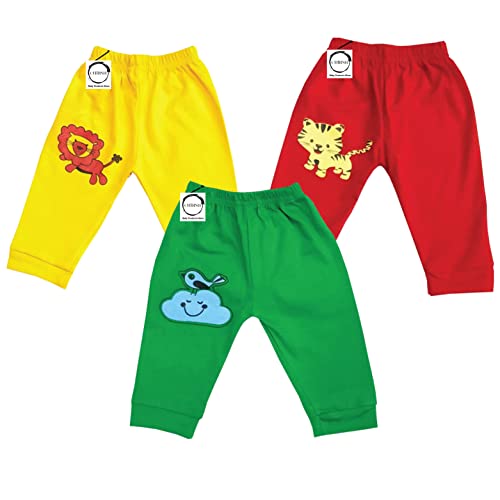 Image of Baby Boys' & Girls Pyjamas Regular Fit Cotton Printed Pajama Pants | Toddlers Lower | Track Pants | Kids Pyjama | Infants Joggers | Child Trackpants Pack of 3 (3-4 Years)