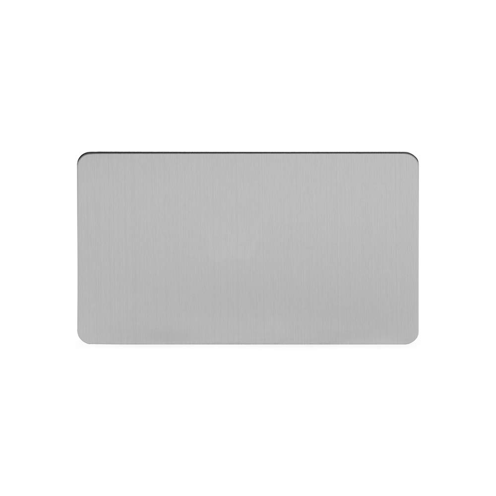 The Soho Lighting Company Soho Lighting Brushed Chrome Flat Plate Double Blank Plates Screwless