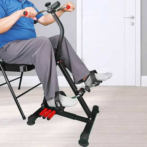 Image of Pedal Exerciser Bike Hand Arm Leg and Knee Peddler Adjustable Fitness Equipment for Seniors, Elderly Home Dual Pedal Exercise Bike for Total Body - Great Gift for Elderly Rehab