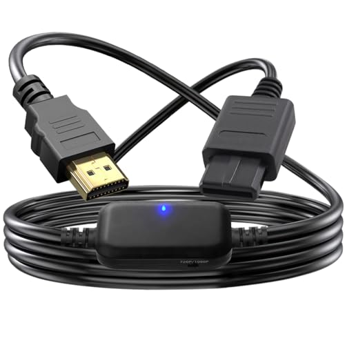 N64 to HDMI GameCube HDMI Adapter HD Link Cable for N64 1080P Picture Quality Upscaler Compatible with Nintendo 64/Gamecube/SNES/SFC (Plug and Play, No Extra Connection Required)