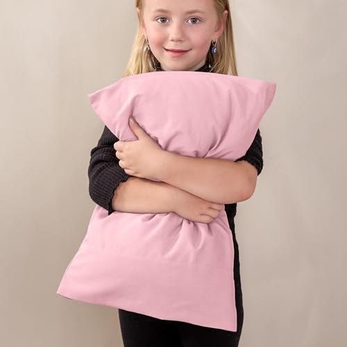 Image of Bare Home Microfiber Pillow Cases - Toddler Size Set of 2 Cooling Pillowcases Double Brushed Light Pink Pack Easy Care (Toddler Pillowcase 2, Light Pink)