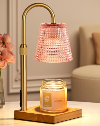 Image of Pink Candle Warmer Lamp with Timer, House Warming Gifts New Home Decor