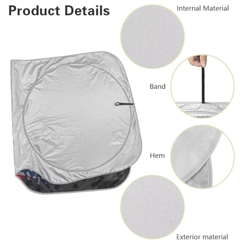 Image of Car Windshield Sun Shade Sunshade Visor 250th Anniversary American Eagle Windshield Cover Auto Sun Heat and UV Rays Blocker, Universal Fit Most Cars Women Men, Easy to Install