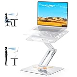 Urmust 360° Rotating Laptop Stand for Desk Adjustable Height, Ergonomic Laptop Riser Standing Desk Converter, MacBook Stand, Computer Lap top Riser Holder, Fits All Laptops 10-17