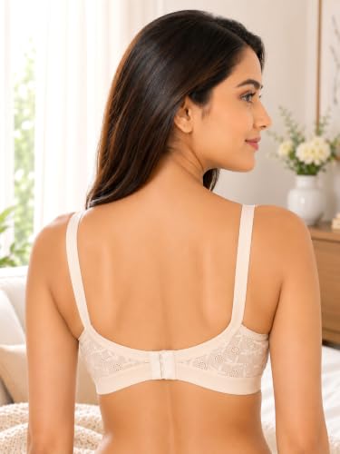 Image of SONA Cross Chiken Cotton Full Coverage Non-Padded Non-Wired Everyday Bra for Women