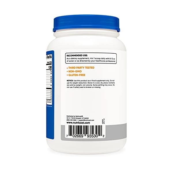 Nutricost Grass-Fed Whey Protein Isolate (Unflavored) 2LBS - Non-GMO, Gluten Free, Pure Protein - Image 4