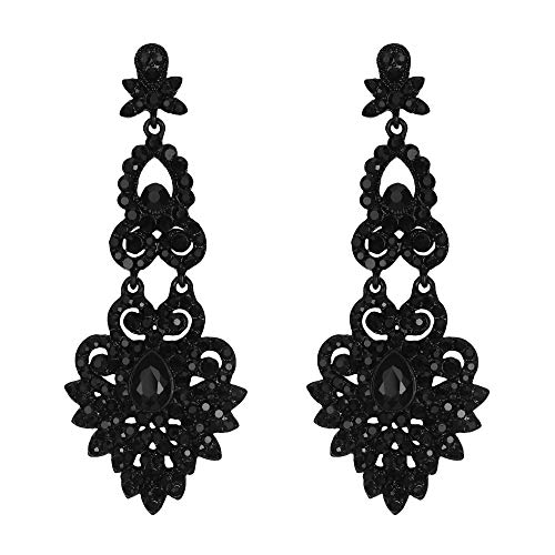 Flyonce Bridal Crystal Vintage Style Art Deco Chandelier Dangle Earrings for Women, Wedding Jewelry