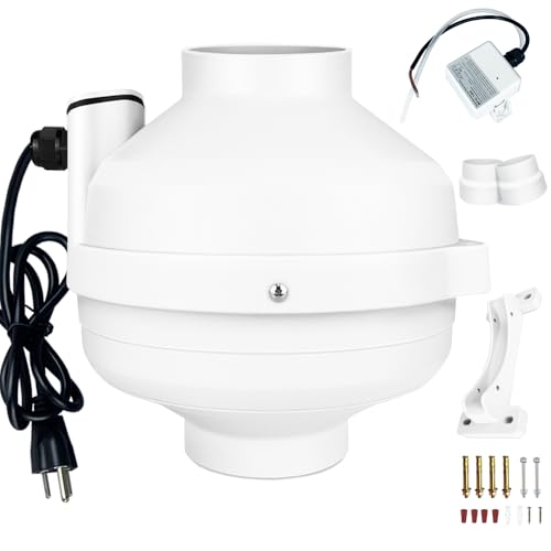 Rysmirs 4 Inch 240CFM Dryer Booster Fan - Auto On/Off with Adjustable Presssure Sensor Effectively Boosting Drying Efficiency and Reducing Lint Buildup Easy Install & Energy Efficiency