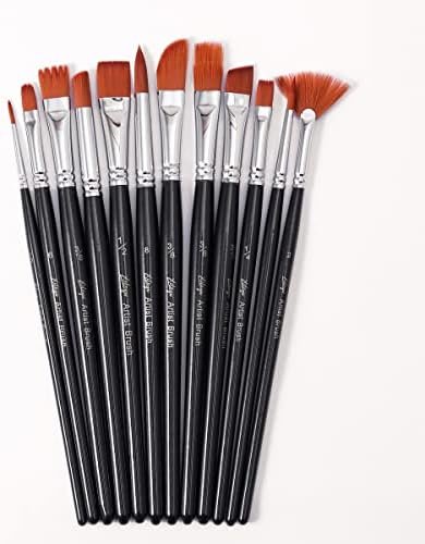 Paint Brushes Set of 12 Different Size – Painting Brushes - Artist Paint Brushes for Acrylic Painting,Gouache Painting,Watercolor